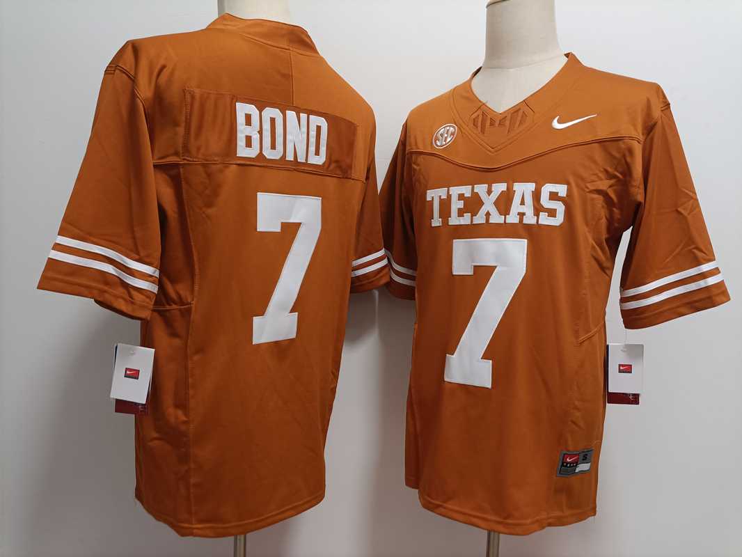 Mens Texas Longhorns #7 Isaiah Bond Yellow FUSE Stitched Jersey